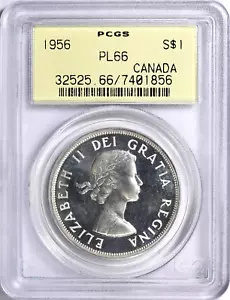 1956 Canada Silver Dollar PCGS Graded PL-66 OGH - Picture 1 of 2