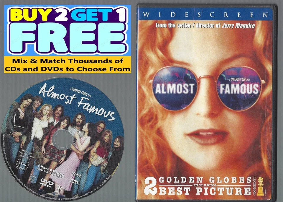 Almost Famous (DVD, 2001) Young Kate Hudson Billy Crudup Disc & Cover Art Only Foto 1 de 1