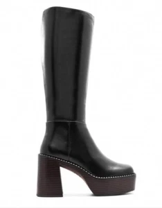 Call It Spring Wendii Vegan Platform Boots Ladies Black Size 4 #REF220 - Picture 1 of 7