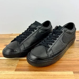 Nike Blazer Zapatillas bajas de cuero para hombre Talla 9.5 Todo Negro Zapatos informales - Imagen 1 de 9