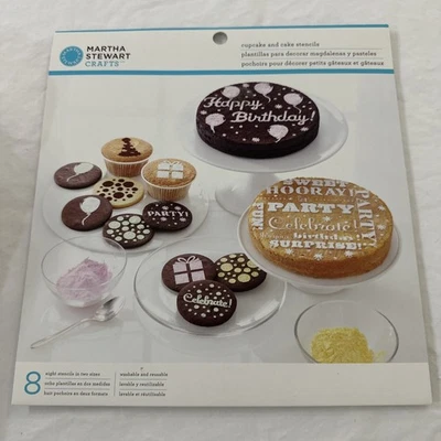 Plantillas de pastel y cupcakes de cumpleaños vintage Martha Stewart 8 piezas globos nuevos 2011 Foto 1 de 2