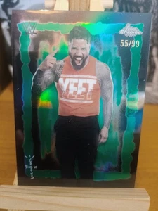 2025 Topps Chrome WWE Cactus Jack X Jey Uso Green Parallel Festival Fury /99 - Bild 1 von 3