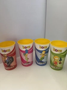Set (4) Slurpee Squishee The Simpsons Movie 2007 Promo Cups Kwik-E-Mart 7-11 - Bild 1 von 9
