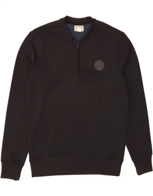 Pull sweat col zippé homme CONVERSE moyen noir coton AV02 - Photo 1/3