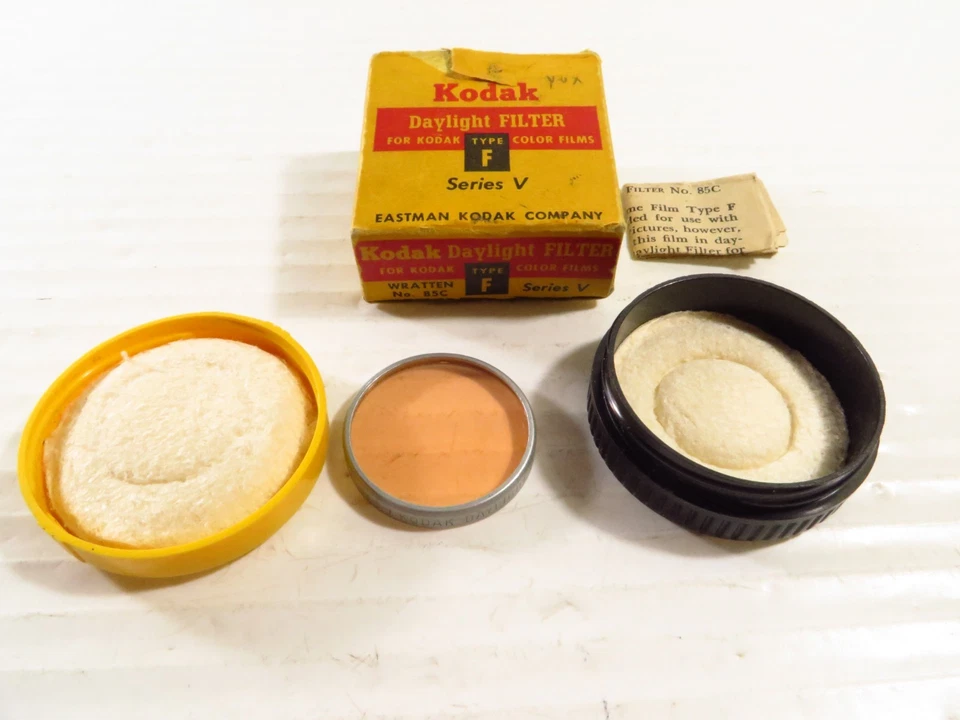 Vintage Kodak Daylight Filter - Series V (5) - Type F - #85C - w/ Box and Case - Image 1 of 3