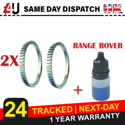 2X ABS RELUCTOR RING FOR RANGE ROVER P38 FRONT & REAR + RETAINER - Image 1 of 4