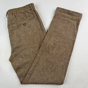 Banana Republic Mens 30x29 Brown Cotton Linen Blend Mason Athletic Tapered Pants - Picture 1 of 11