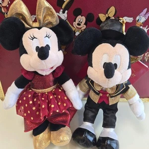 Tokyo Disney Resort 25th Anniversary Mickey Minnie Plush Keychain Set Japan  - Picture 1 of 10