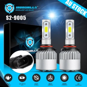 IRONWALLS LED HB3 9005 6000K Headlight High Beam White for Ford Ranger PX2 PX3 - Picture 1 of 12
