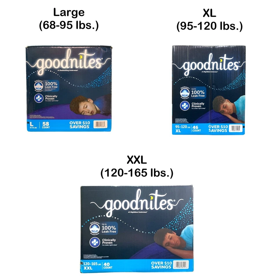 Ropa interior para mojar la cama nocturna Goodnites sin fugas para niños Foto 1 de 1