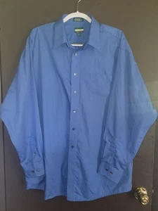 Falls Creek Men's Button Down Long Sleeve Blue 17-17 1/2 34-35 Dress Shirt - Picture 1 of 5