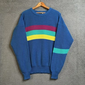 Maglione surfista girocollo a righe vintage anni 80 OP Ocean Pacific uomo XL color block - Foto 1 di 12