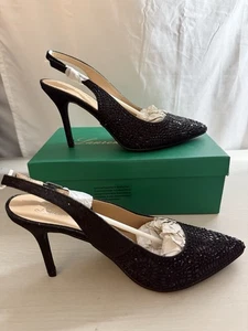 Lauren Lorraine Rachel hochhackige Damenschuhe Strass schwarz Slingback Größe 11 - Bild 1 von 18