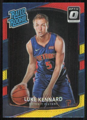 2017 DONRUSS OPTIC LUKE KENNARD 189 MINT RATED ROOKIE YELLOW RED DETROIT PISTONS - Image 1 of 2