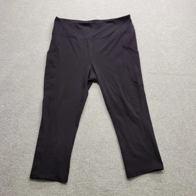 Tek Gear Women's Plus 1X Long Shapewear Stretch Active Leggings Black Pockets - Image 1 of 4