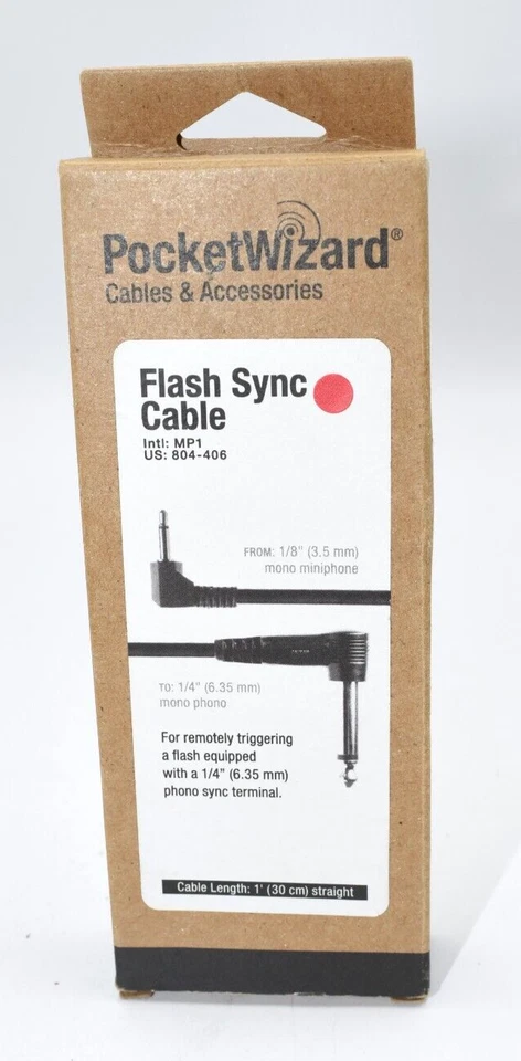 POCKETWIZARD 804-406 Flash Sync Cable for 1/8" mono miniphone to 1/4" monophono - Image 1 of 1