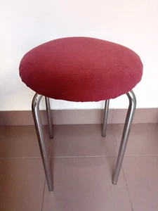 Taburete de Acero Inoxidable, Tela, 4 Patas - Imagen 1 de 12