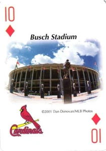 Tarjeta de juego de béisbol St. Louis Cardinals Busch Stadium 2001 - Imagen 1 de 4
