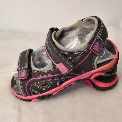 Sandalias Eddie Bauer Molly Jóvenes Niñas Talla 3 Negro Rosa Zapatos Barco Playa Foto 1 de 4