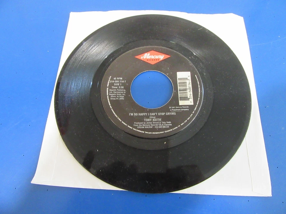 90's RecRords 45 RPM TOBY KEITH / I'm So Happy I Can't Stop Crying - Image 1 of 1