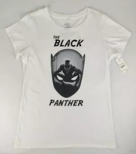 Marvel Black Panther Women's Junior's Graphic T-Shirt White & Black Size XL New - Picture 1 of 5