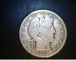 1904 Barber Half, Ave Cir, 0,3617 Oz Silber (US-4238) - Bild 1 von 2