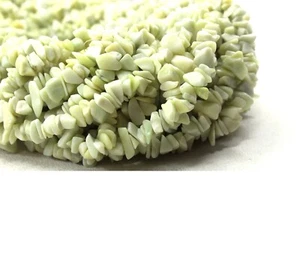 16" Long Natural Yellow Jade Gemstone Smooth Uncut Chips 6-9 MM Gemstone Jewelry - Picture 1 of 5