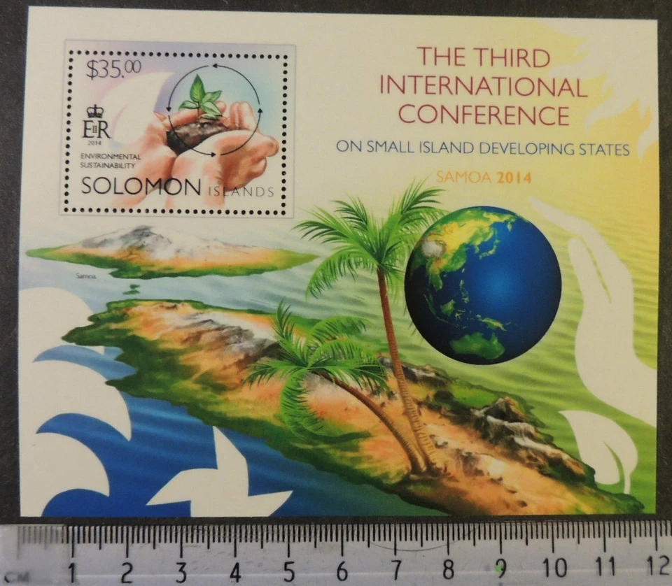 Solomon 2014 small island developing states sids samoa globe palm trees - Image 1 of 1