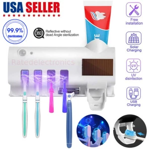 UV Light Toothbrush Sterilizer Holder Cleaner and Automatic Toothpaste Dispenser - Picture 1 of 12