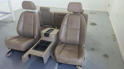2008-2014 GMC SIERRA 2500 TAN LEATHER FRONT & REAR SEATS W/CONSOLE DRIVER - Image 1 of 4