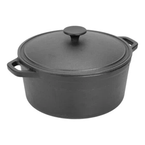 Cast Iron Casserole Dish Pot Pan Cooking Outdoor Stew Dutch Oven Soup Stockpot - Picture 1 of 47