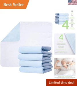Highly Absorbent 30x34 Quilted Bed Pads - Ideal for Seniors & Pets - 4 Pack - Picture 1 of 10