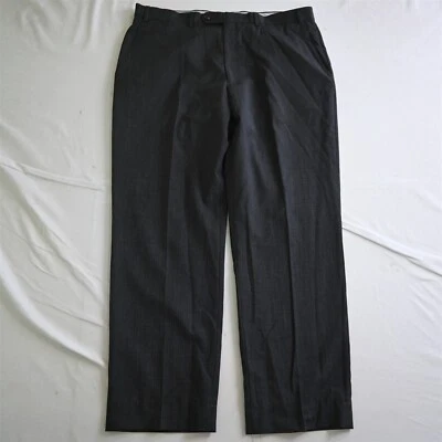 Pantalones de vestir Hart Schaffner Marx 38x30 grises a cuadros frente plano 100 % lana para hombre Foto 1 de 4