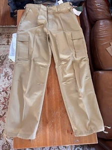 Vtg Y2K Men's Khaki Tan Baggy Skater Hip Hop High Rise Cargo Pants Size 34X32 #3 - Picture 1 of 8