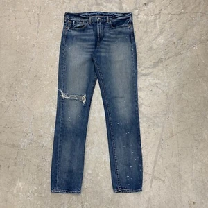 Pantalones Levis Jeans 34x34 Azul 511 Delgados Ajustados Desgastados Pintura Salpicaduras Denim - Imagen 1 de 16