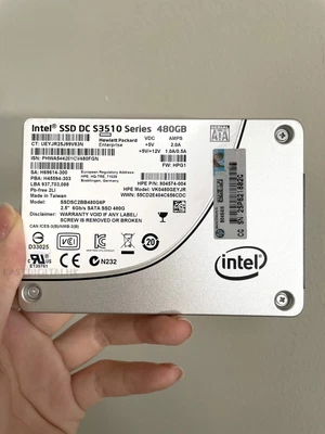 Intel DC S3510 480GB SSDSC2BB480G6 SSDSC2BB480G6P HPE 804574-004 2.5 SATA SSD - Image 1 of 4