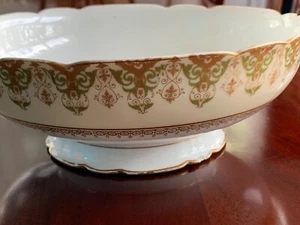 LIMOGES C.AHRENFELDT BOWL FOOTED ANTIQUE ABOUT 100 YEARS OLD FROM THE GOLDEN AGE - Picture 1 of 12