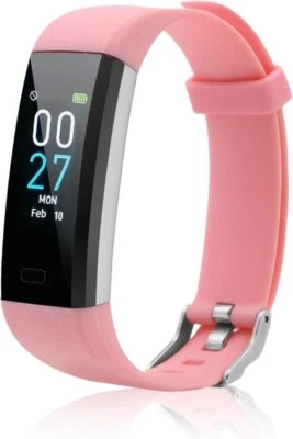 Fitness Tracker Watch with Blood Pressure Heart Rate Monitor for Men Women pink - Image 1 of 2