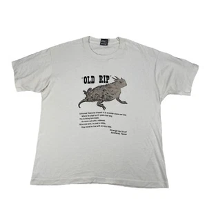 T-shirt uomo vintage anni 80 vecchia leggenda rospo corna strappo punto singolo L Cryptid - Foto 1 di 13
