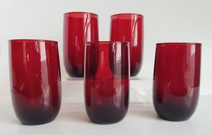 5 Anchor Hocking Royal Rubinrot Trinkglas Becher 4,25" hoch Vintage - Bild 1 von 5