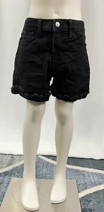 Old Navy Cuffed Jeans Shorts Black Adjustable Waist Girls Size 12 - Picture 1 of 3