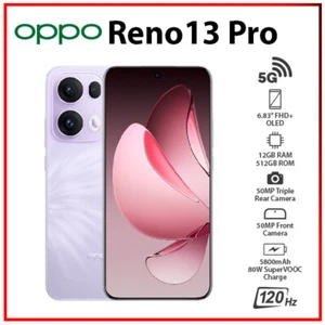 OPPO Reno13 Pro 5G 12GB+512GB PURPLE Unlocked Dual SIM Android Cell Phone - Picture 1 of 6