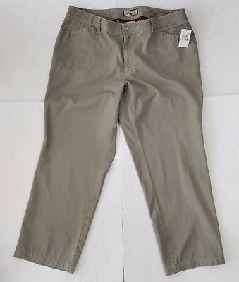 Pantalones informales Caribbean Joe para mujer 18W Sage Let Go sarga de algodón nuevos con etiquetas Foto 1 de 4