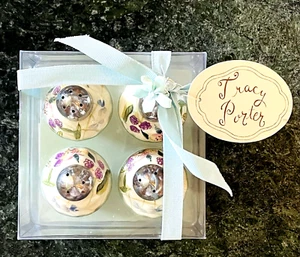 VINTAGE TRACY PORTER EVELYN COLLECTION MINI SALT & PEPPER SHAKERS BOXED SET OF 4 - Picture 1 of 8