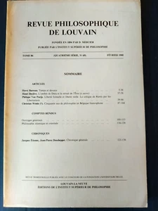 Revue philosophique de Louvain (Tom 86, IVe serie, no. 69, Fevrier 1988) - Picture 1 of 1