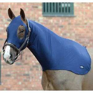 WeatherBeeta Stretch Hood Anti Rub Lycra Hood With Face Cover Keeps Horses Clean - Picture 1 of 5