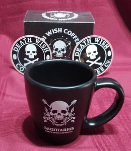 Death Wish Coffee Company Zodiac Series SAGITTARIUS MUG NOV. DEC. + 2 STICKERS - Picture 1 of 5