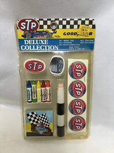 STP Deluxe Collection Goodyear Stickers Memo Pad Erasers Crayons 1980s - Picture 1 of 3