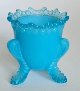 Degenhart Blau Marmor Schlacke Glas Vergissmeinnicht Zahnstocher Halter 2,5" - Bild 1 von 7