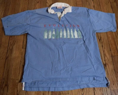 Polo de Rugby Botella Coca Cola Años 90 Raro De Colección Manga Corta Talla Grande Foto 1 de 4